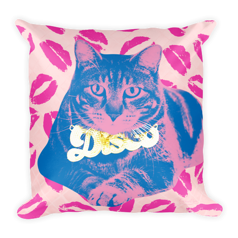 Disco Tabby Throw Pillow