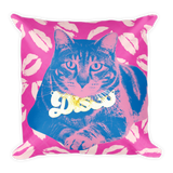 Disco Tabby Throw Pillow