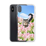 Tabby Tiptoe Through the Tulips iPhone Case