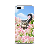 Tabby Tiptoe Through the Tulips iPhone Case