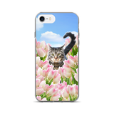 Tabby Tiptoe Through the Tulips iPhone Case